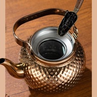 Czajniczek ze stali nierdzewnej z zaparzaczem, czajnik do herbaty z płytą kuchenną, uniwersalny 1,2 l