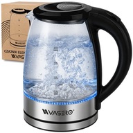 Elektromos vízforraló, üveg, LED, 2200W, 2 literes