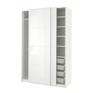 IKEA PAX/FARVIK Szafa biały/szkło 150x66x236 cm