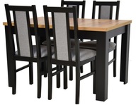 4 DREWNIANE krzesła z TAPICERKĄ i Rozkładany stół 80x120/160 blat DĄB CRAFT