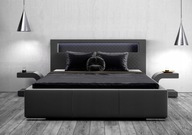 Łóżko Sypialniane Tapicerowane LED 140x200 Materac