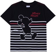 Čierne pruhované tričko Mickey Mouse