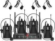 4 KANAŁOWY BEZPRZEWODOWY SYSTEM MIKROFONOWY UHF DEBRA AU-400 4 BODYPACK MIC