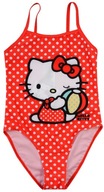 PLAVKY jednodielne HELLO KITTY ČERVENÁ V HRÁŠKU 104/110 D071B