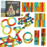 KLOCKI MAGNETYCZNE LED MAGNETIC STICKS DUŻE PATYCZKI ŚWIECĄCE DLA MAŁYCH DZ