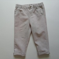 H&M przewiewne lniane spodnie chinosy***92cm