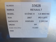 Renault Scenic II door front right lak. TED69 lift