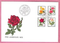 Szwajcaria 1972 FDC kwiaty, róże
