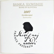 Słowenia, 1 Cent to 2 Euro, euro set, 2007, MS(65-