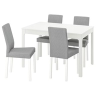 IKEA EKEDALEN/KATTIL Stôl 4 stoličky biela/sivá