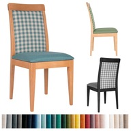 Krzesło tapicerowane AMPARO drewniane retro rustykalne proste różne kolory
