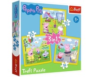 PUZZLE 3W1 WESOŁY DZIEŃ PEPPY TREFL, TREFL