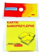 Öntapadó kártyák Schemat 51x51 mm 100 db sárga