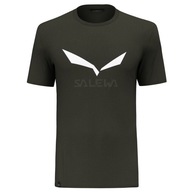 Koszulka męska SALEWA SOLIDLOGO DRI-RELEASE SHORT SLEEVE D.OLIVE XL