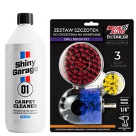 SHINY GARAGE CARPET CLEANER 1L + SZCZOTKI NA WIERTARKĘ DO PRANIA TAPICERKI