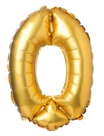 Balon foliowy cyfra 0 Matowa złota liczba Zero Urodziny Rocznica 69cm