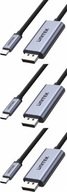 Adapter Unitek USB-C na DP 1.2 4K 60Hz kabel 1,8m szary x3