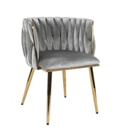 Krzesło GLAMI Grey / GOLD - tkanina z połyskiem