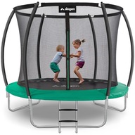 TRAMPOLINA OGRODOWA DLA DZIECI DRABINKA SIATKA 312cm 10FT TURKUSOWA JUMPER