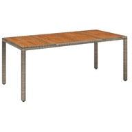 vidaXL Záhradný stôl s drevenou doskou, sivý, 190x90x75 cm