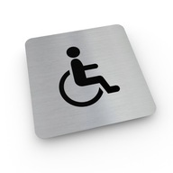 Označenie toalety Invalidný vozík strieborný