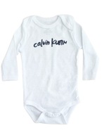 Calvin Klein biele bodýčko s dlhým rukávom 0 - 3 m