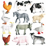 12X Sada hospodárskych zvierat Model hračky