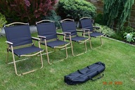krzesło składane turystyczne czarne camping drewno