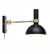 OUTLET -KINKIET LAMPA ŚCIENNA MARKSLOJD LARRY 106970 1x60W E27 CZARNY/ZŁOTY