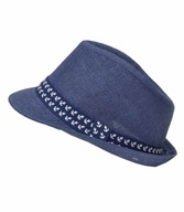 Chłopięcy kapelusz Panama kotwice (Granatowy) 52 cm