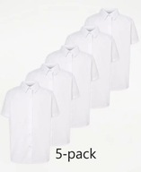 koszula biała George 5-pack wizytowa 152/158 elegancka krótki rękaw dziewcz