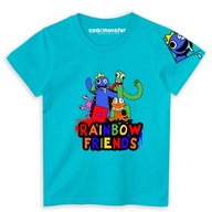 Detské tričko s krátkym rukávom Rainbow Friends Logo Tyrkys