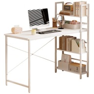 SZÁMÍTÓGÉPASZTAL LOFT ASZTAL FEHÉR IFJÚSÁGI POLCOS KÖNYVESPOLCCAL 120CM