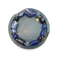 Magneska Bohemian bransoletka unikat lapis lazuli, sodalit, noc kairu