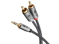 Kabel przejściowy audio AUX, jack 3,5 mm na wtyczkę stereo RCA, 1 m Wtyk ja