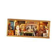 Drewniany domek dla lalek Mini dekoracja domku dla lalek prezent zabawna kreatywna kuchnia