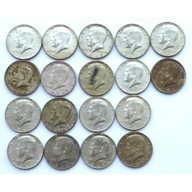 USA 18 szt x 1/2 Kennedy Liberty 1964-1968