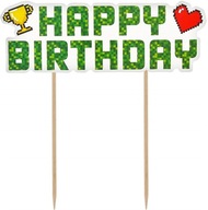 Urodzinowa Dekoracja na Tort Game On Happy Birthday 14,5 cm