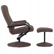 vidaXL Fotel telewizyjny z podnóżkiem, brązowy, sztuczny zamsz