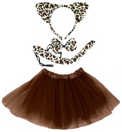 Strój pantery geparda kota opaska spódniczka kostium bal karnawałowy 3-12l.