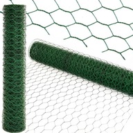 Šesťhranná hexagonálna sieť z PVC zelená 0,5 x 10 m, plot 25 x 25 mm