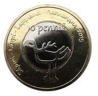 LAPONIA FINLANDIA 10 PENNIA 2015 PTAK BIMETAL UNC