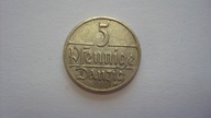 Moneta 5 fenigów 1928 Gdańsk WMG stan 2+