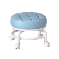 Nízka rolovacia stolička Ľahká pohyblivá mini stolička pre domácnosť kladka modrá