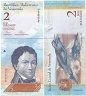 Banknot Wenezuela 2 Bolivares 2012 UNC