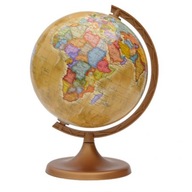 Globus szkolny z mapą polityczną retro 16 cm