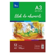 Blok na akvarelové farby A3 190 g/m2 12 listov