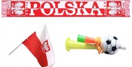 Zestaw Polska kibica Reprezentacji Polski euro 2024 szalik trąba flaga