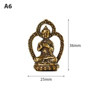 Mini Retro złoty leżący Amitabha posąg buddy rzeź