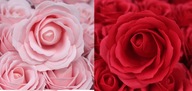 25x Duża Róża Mydlana MIX Czerwona/Różowa